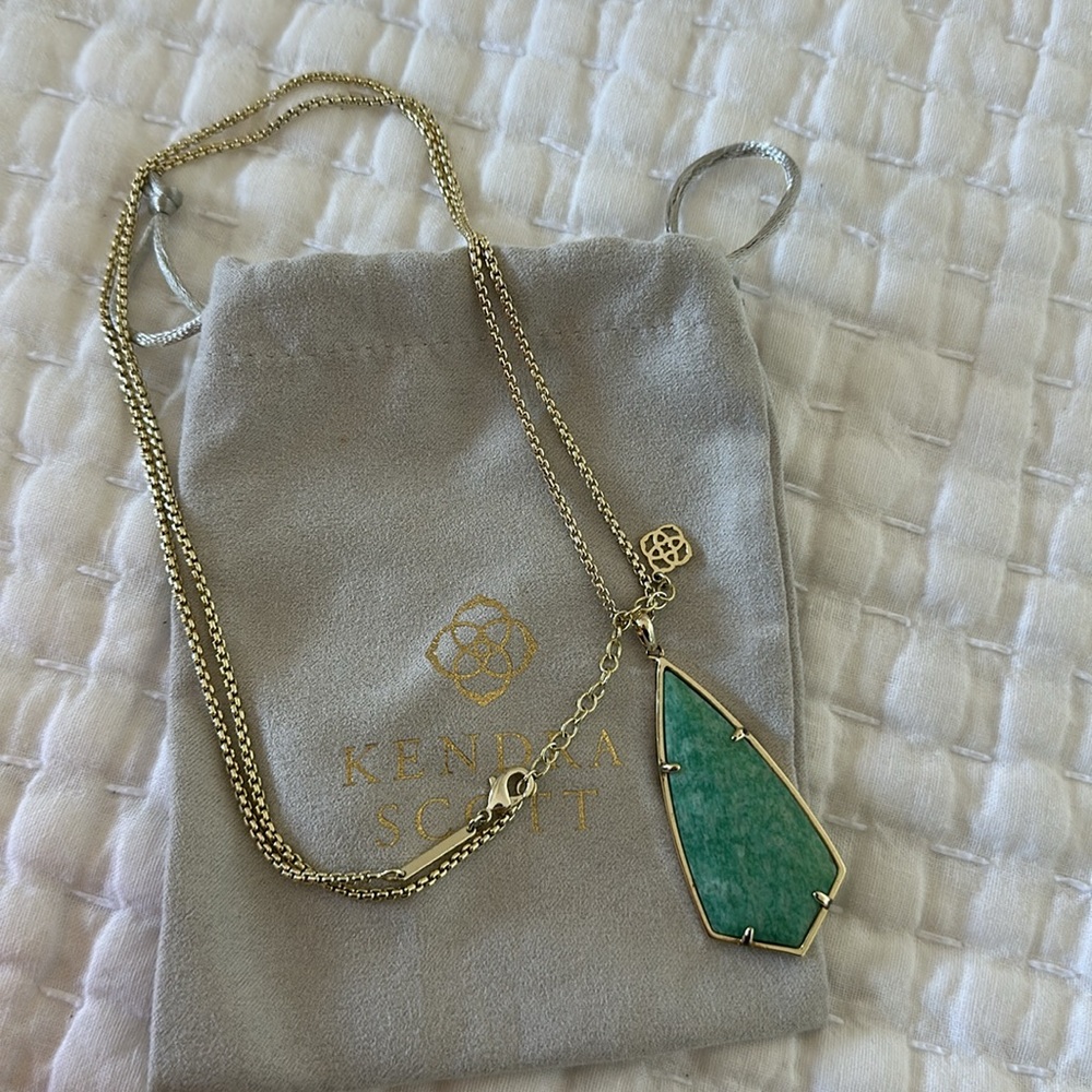Kendra Scott pendant necklace turquoise Amazonite Great Condition - Picture 2 of 6
